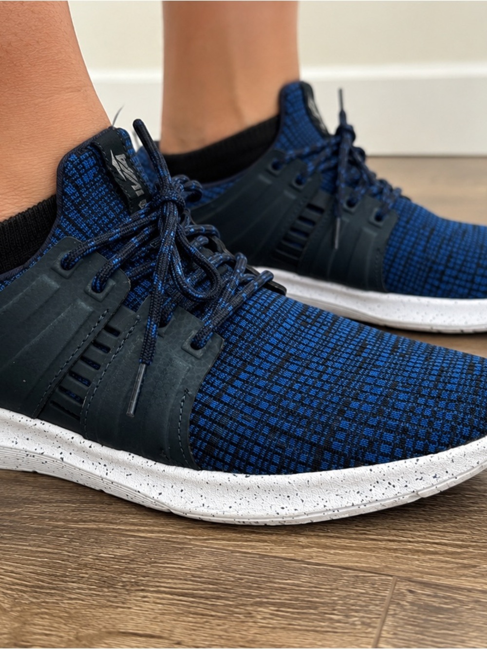 Avia Men's Navy Blue and Black Knit Athletic Shoes